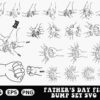 Alt Text: A collection of line drawings depicting different fist bumps between hands labeled "Dad" and "Berlin." The design includes various angles and styles, featuring SVG, EPS, and PNG formats.