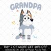 A cartoon-style image featuring a grey canine character with a white beard, standing confidently with hands on hips. The text "GRANDPA" is above the character. Confetti surrounds the character, and a promotional banner at the bottom reads, "BUY 2 OR MORE GET 40% OFF - COMMERCIAL USE CUTTING FILES PNG.