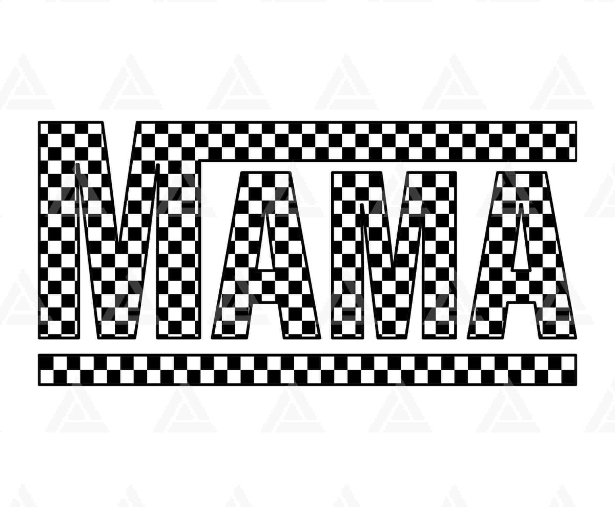 The image features the word "MAMA" in bold, uppercase letters with a black-and-white checkered pattern.