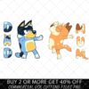 Two cartoon dogs with the words "DAD" on the left and "MUM" on the right. Promotional text below reads "Buy 2 or more get 40% off. Commercial use cutting files PNG.