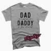A gray t-shirt with black text that reads, "Dad in the streets, Daddy in the sheets." There is also a logo with pink and black text at the bottom right that says "pettybettyco.