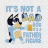 Cartoon dog holding a beer mug next to the text "It's not a dad bod, it's a father figure.