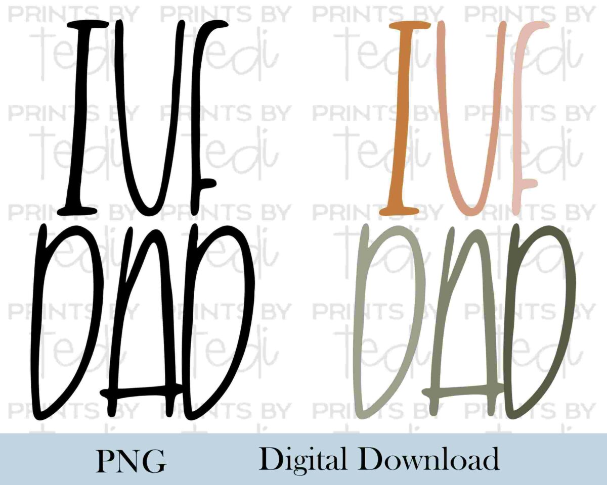 Two text designs reading "I love Dad," with one design in black text and the other in orange and green text. Watermark "PRINTS BY teci" appears repeatedly in the background.