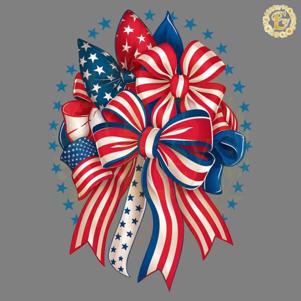 4th Of July Bows And Flag American SVG