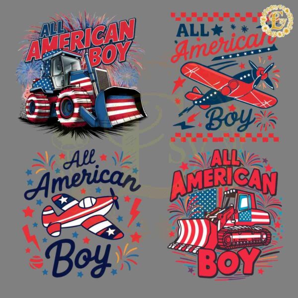 All American Boy Happy 4th Of July SVG PNG Bundle
