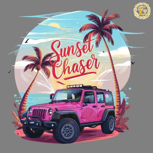 Beach Vibes Summer Car Sunset Chaser PNG