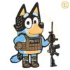 Funny Bluey Police Officer PNG