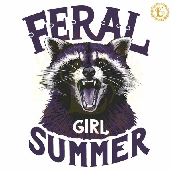 Funny Raccoon Feral Girl Summer Retro PNG