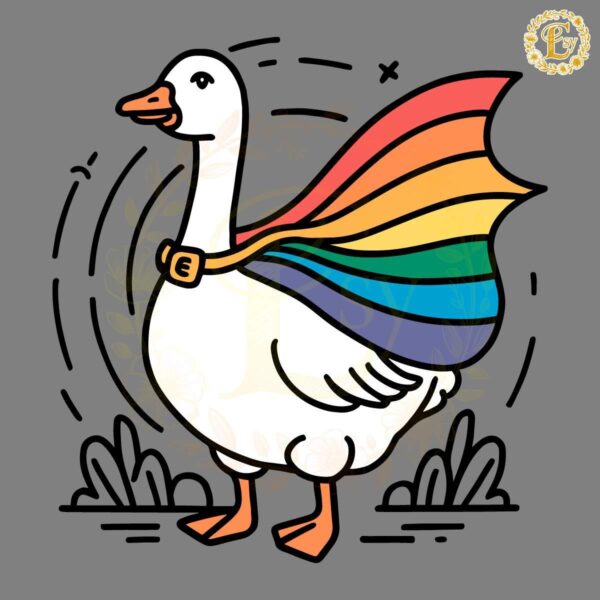 Funny Rainbow Goose Pride Month SVG