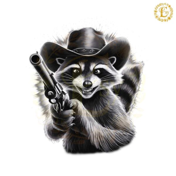 Funny Western Raccoon Cowboy Last Haw Meme PNG