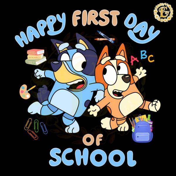 Happy First Day Of School Bluey Bingo PNG