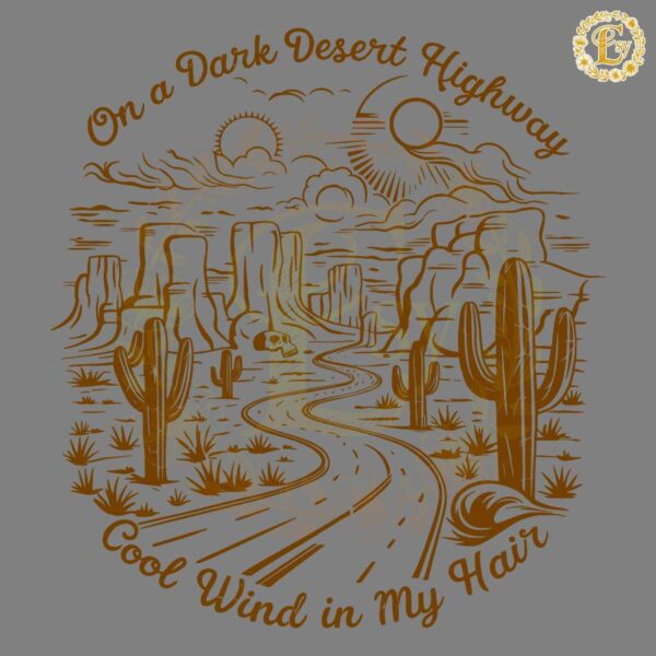 Hiking Adventure On A Dark Desert Highway SVG