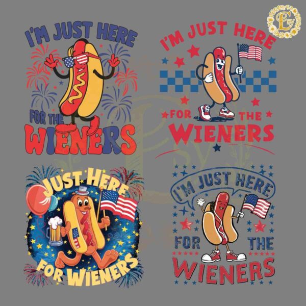 Im Just Here For The Wieners SVG PNG Bundle