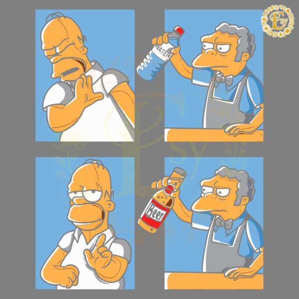 No Water Yes Beer The Simpsons Funny Meme SVG