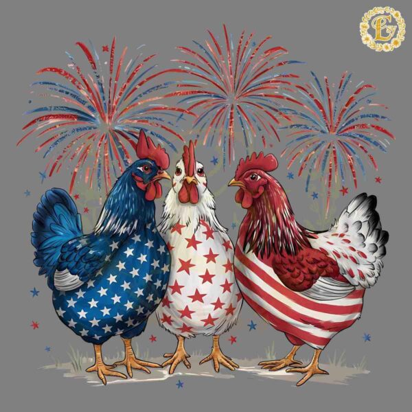 Patriotic USA Chicken American 4th Of July PNG