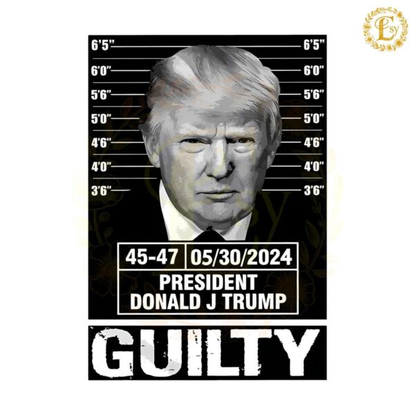 President Donald Trump Guilty Mugshot PNG