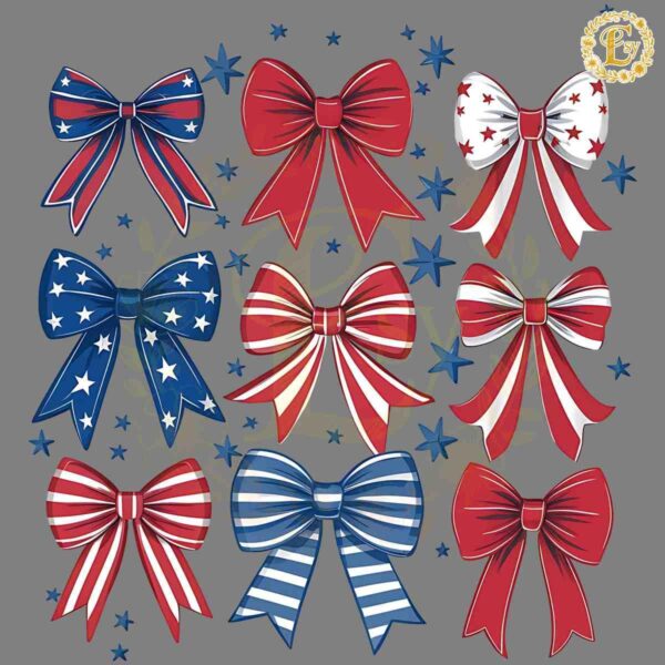 Red White and Blue Bows SVG