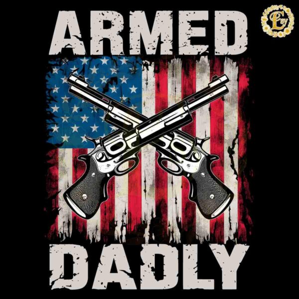 Retro Armed And Dadly USA Flag PNG