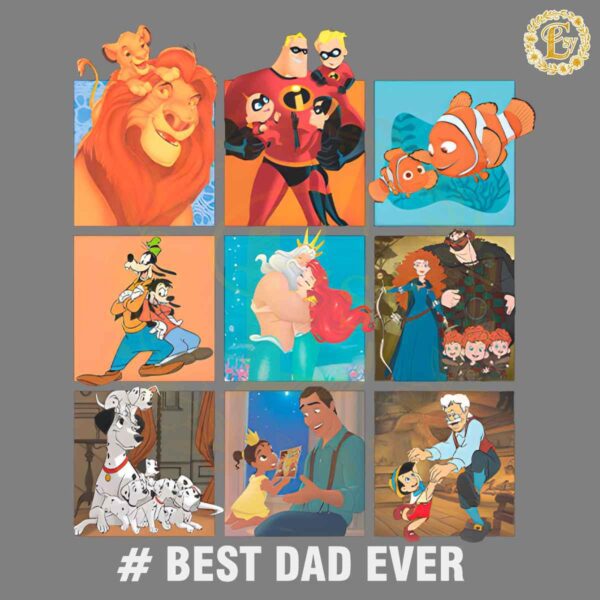 Retro Best Dad Ever Disney Family PNG