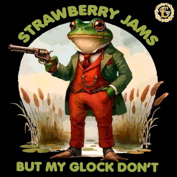 Retro Strawberry Jams But My Glock Dont PNG