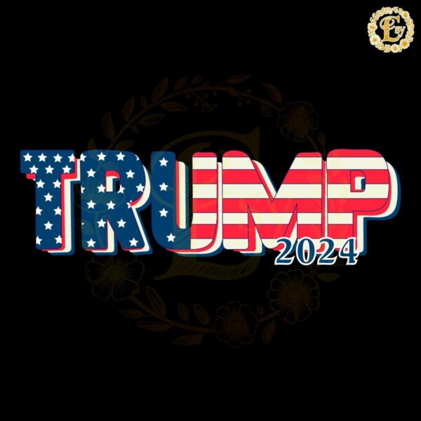 Retro Vintage Trump 2024 American Flag SVG