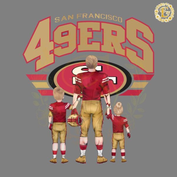 San Francisco 49ers Dad With Boy And Girl PNG