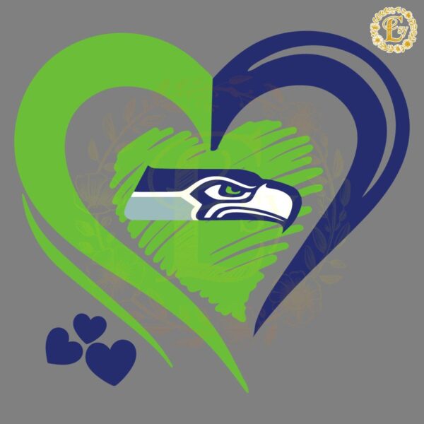 Seattle Seahawks Heart Logo NFL Team SVG