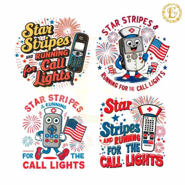 Stars Stripes And Running For Call Lights SVG PNG Bundle