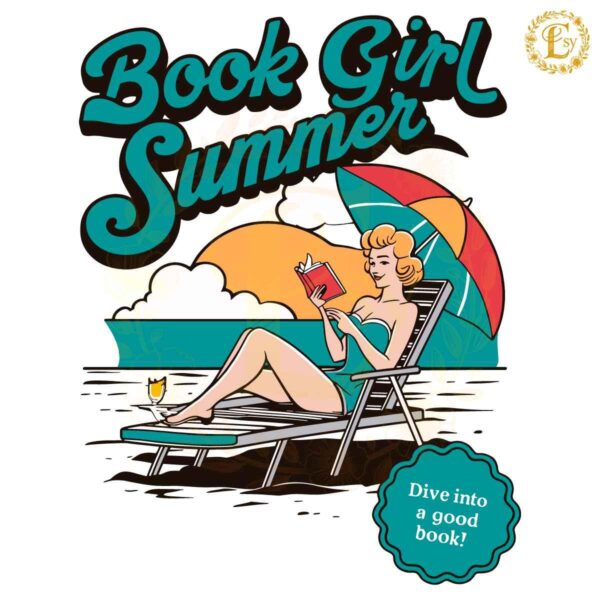 Summer Reader Book Girl Oversized Beach SVG