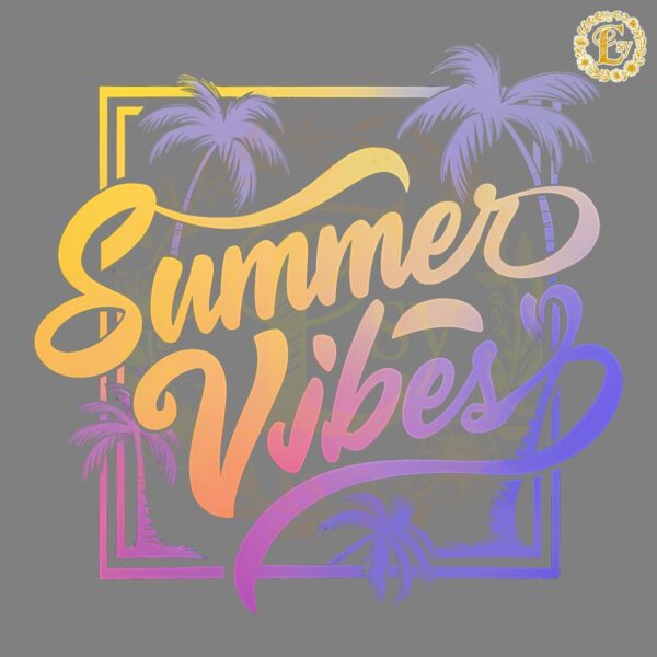 Summer Vibes Trees Vintage PNG