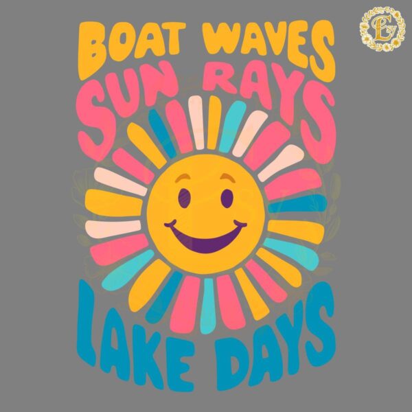 Sunshine Like Days Boat Waves Sun Rays SVG