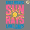 Vintage Boat Waves Sun Rays Lake Days SVG