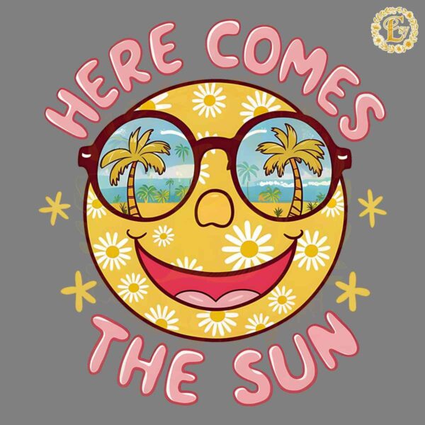 Vintage Here Comes The Sun Smiley PNG