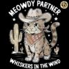 Vintage Meowdy Partner Cowboy Cat PNG