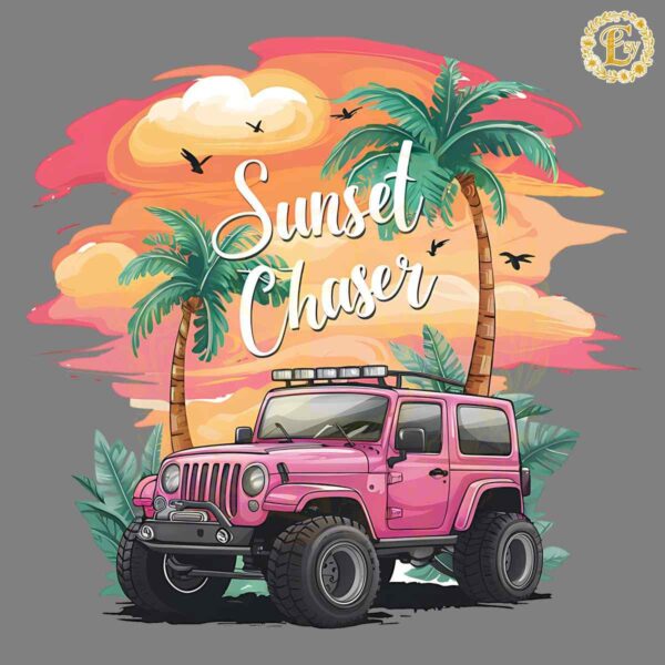 Vintage Sunset Chaser Summer Vibes PNG