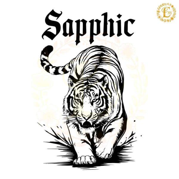 Vintage Tiger Sapphic Walking SVG