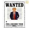 Wanted Trump 2024 For A Second Term Usa Flag PNG