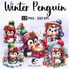 10+ Christmas Penguin Clipart Bundle, Watercolor Winter Penguin Clipart, Cute Penguin Christmas Png, Christmas Bundle Png, Commercial Use