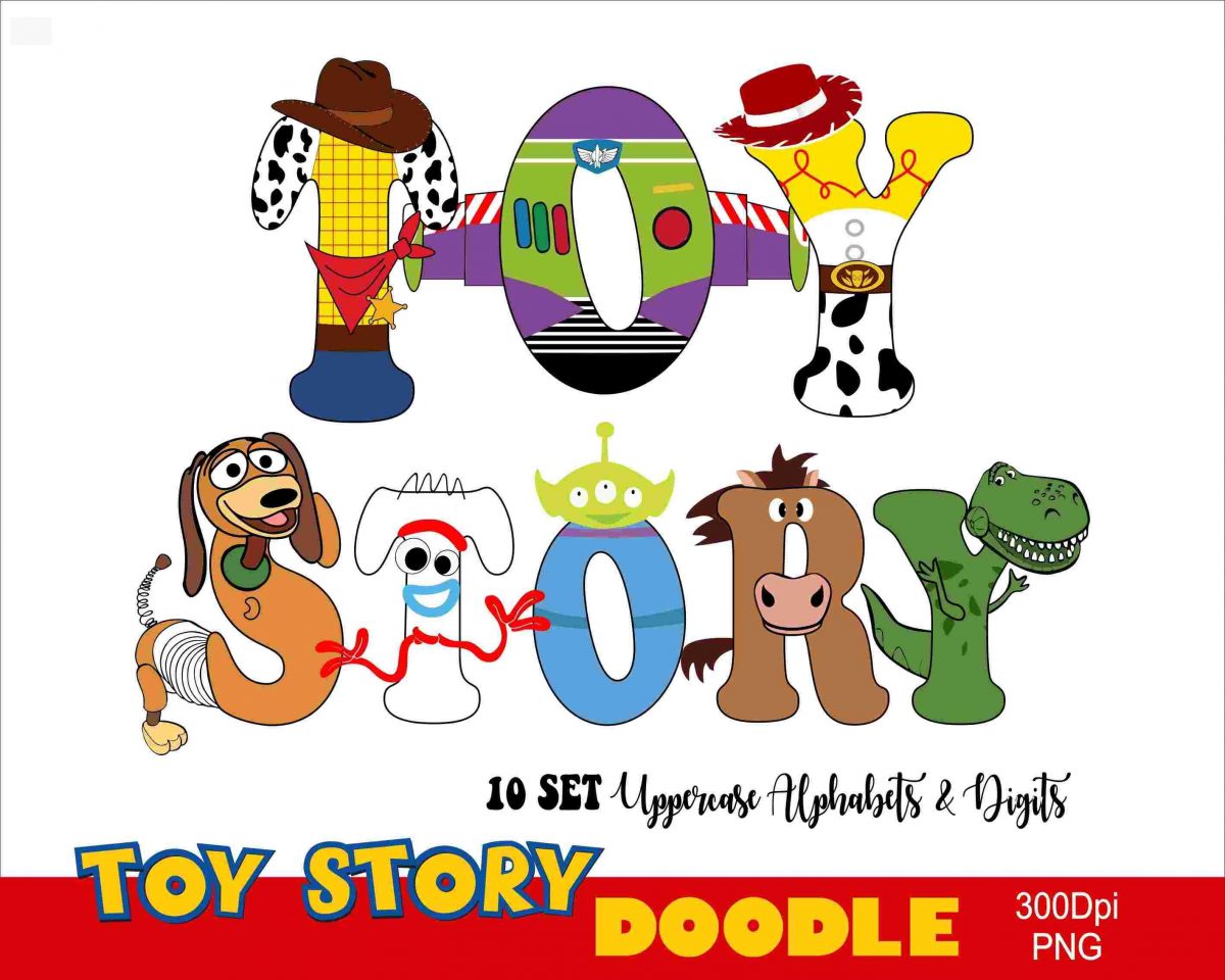 10 Set Toy Story Doodle Alphabet Bundle Buzz Woody Rex Jessie AZ