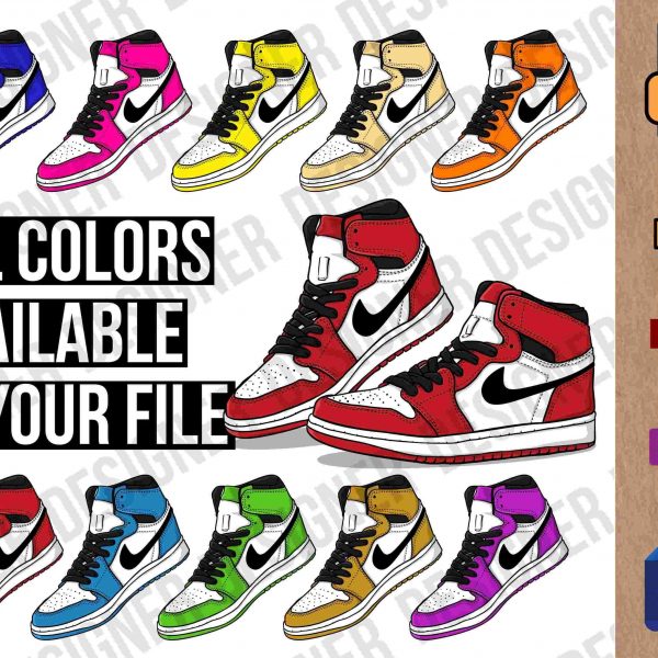 10 Sneaker SVG Bundle Sporty Shoe Clipart for Cricut Silhouette PNG