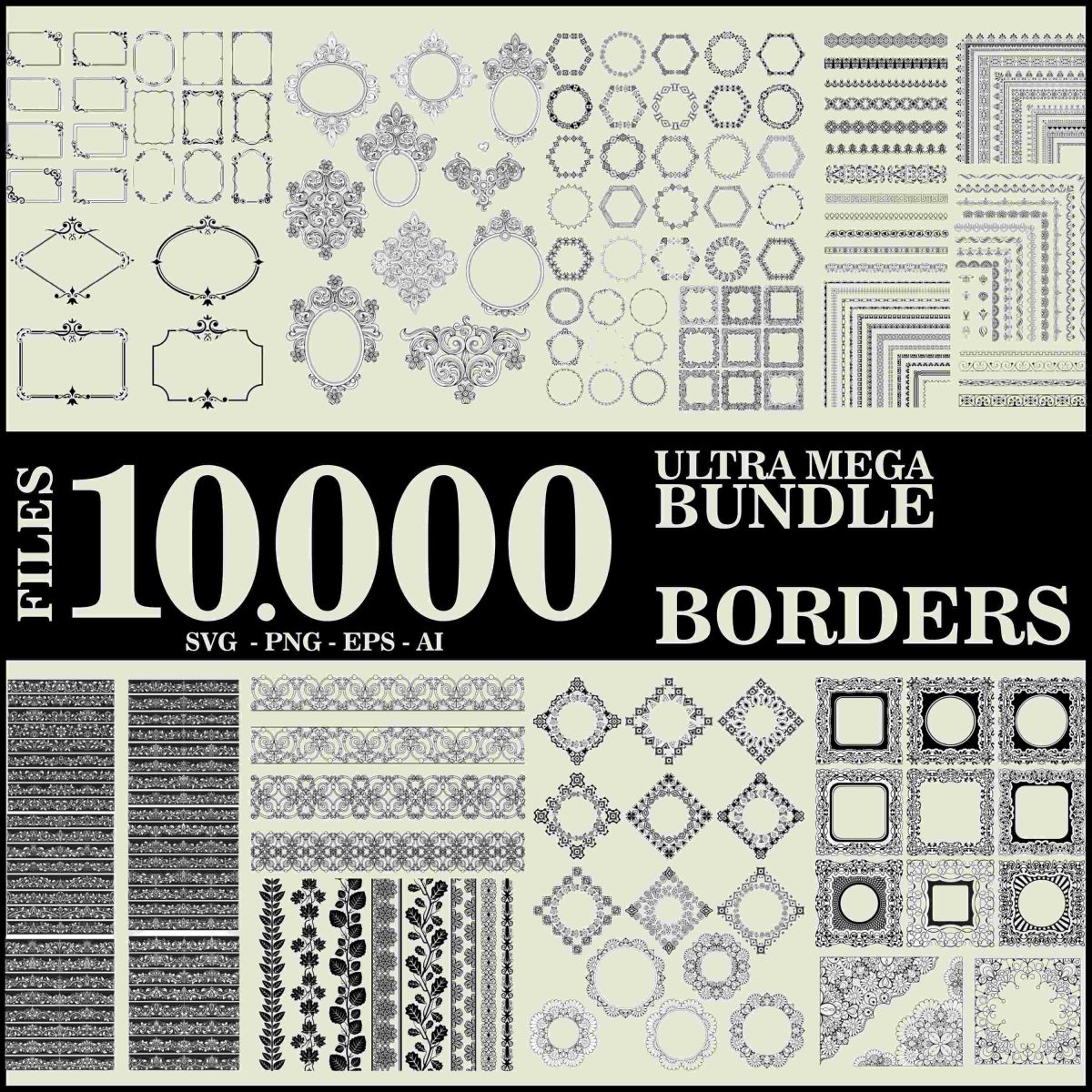 10k Decorative Border SVG Files Bundle for Weddings and Designs