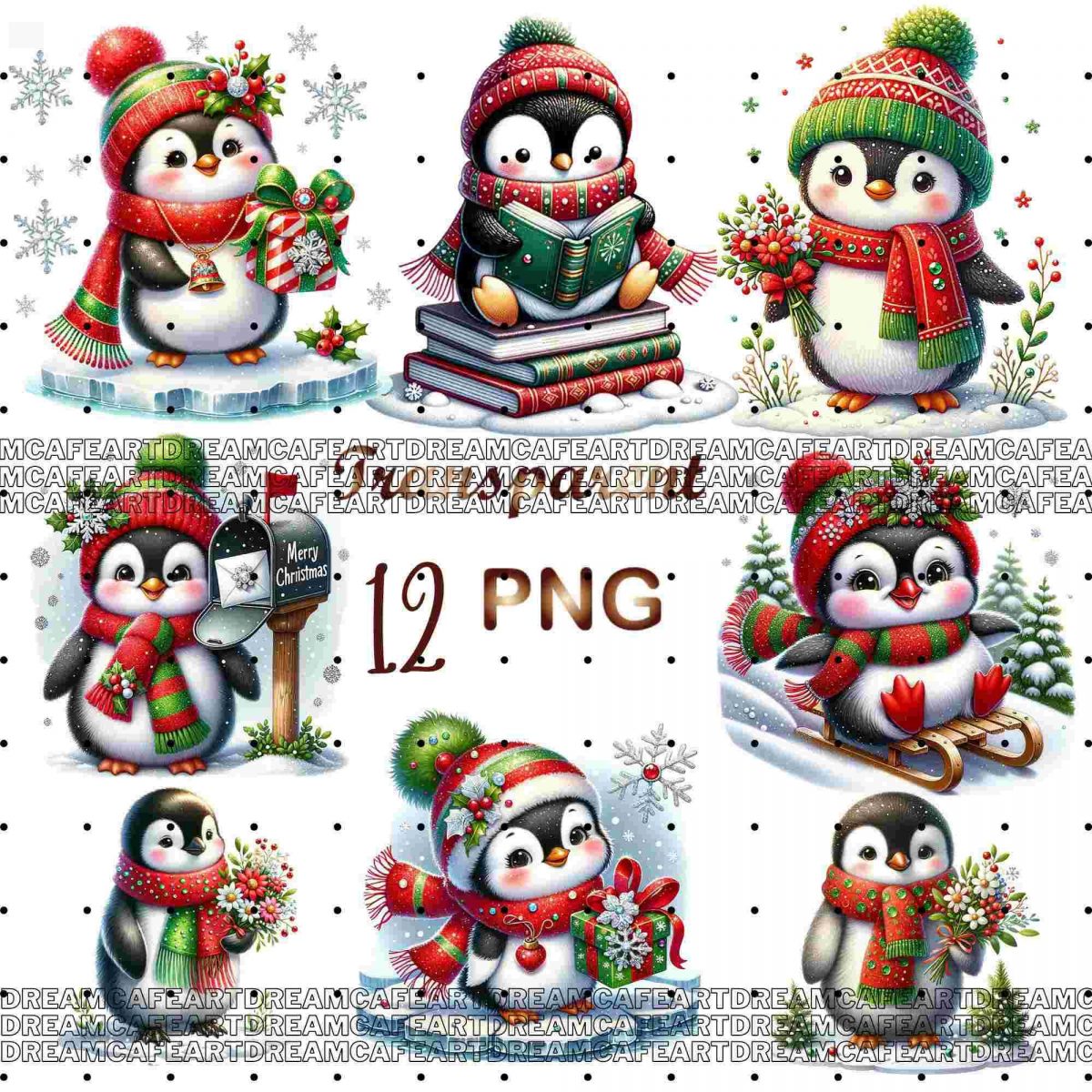 12 Winter Penguin Clipart PNG and JPG, set 1, Christmas Penguin Clipart,Christmas clipart,Penguin clipart,Digital Download,Commercial USe