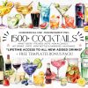 1500 Watercolour Cocktail SVG PNG Signature Alcohol NonAlcoholic