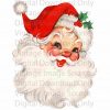 1950s Vintage Christmas Card SVG Clipart Retro Red Hat Santa MCM