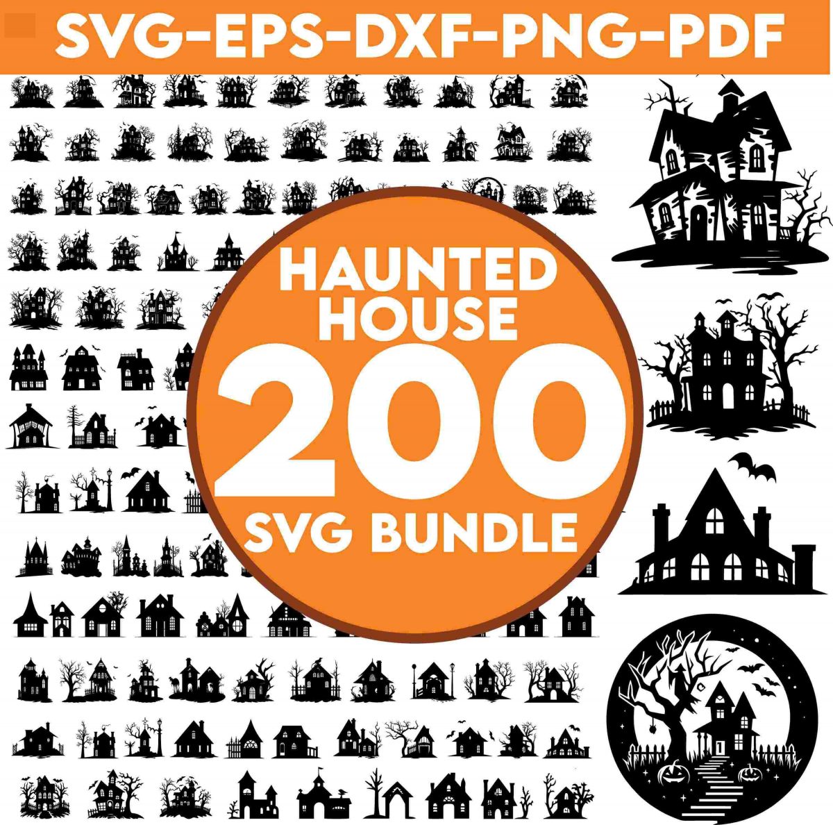 200 HAUNTED HOUSE SVG , Halloween Bundle Svg, Haunted House Svg Bundle, Haunted House Clipart, Haunted House Svg Cut Files for Cricut