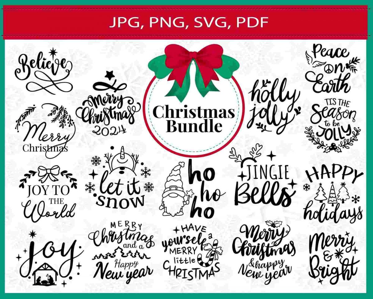 2024 Christmas SVG Bundle Round Ornaments Cricut Designs Shirts JPG