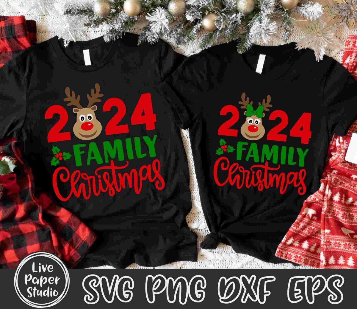 2024 Family Christmas Png Svg Matching Shirts Merry Reindeer