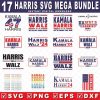 2024 Harris Walz SVG PNG Bundle Kamala Retro Stripe Tim Waltz