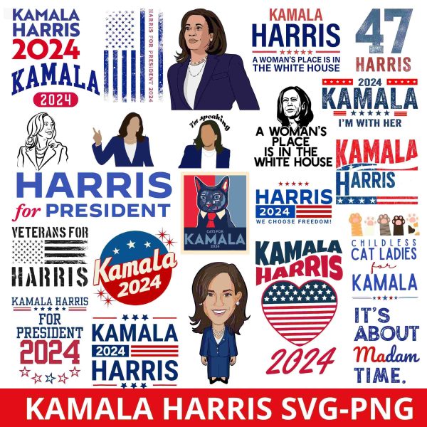 2024 Kamala Harris Bundle President Prosecutor Felon Svg Png Included