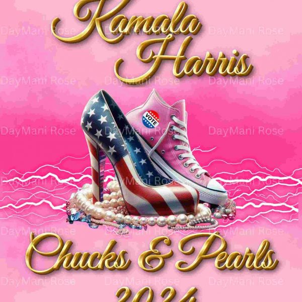 2024 Kamala Harris Chucks Pearls SVG Patriotic Election Design